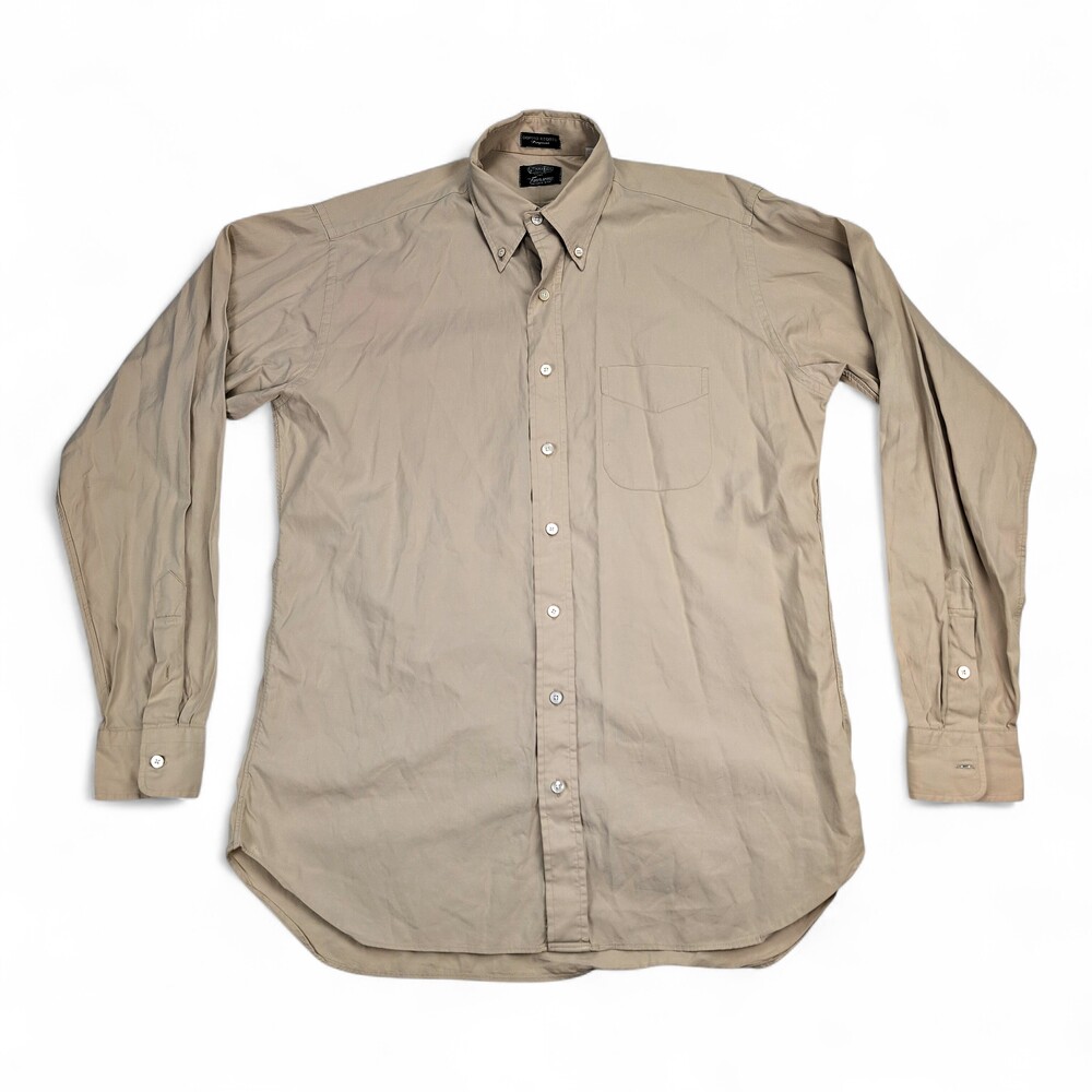 Gitman Bros Men's Button-Down Dress Shirt Neck‎ 16 Beige